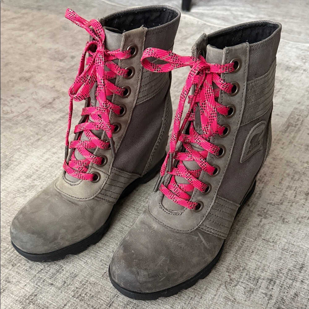 Sorel Lexie Lace-Up Wedge Boots